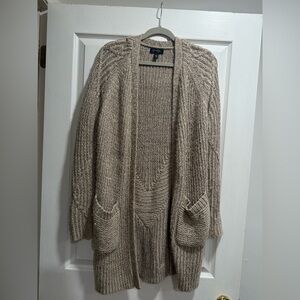 Cozy Tan/taupe Sweater Cardigan. Jessica Simpson. Size Large